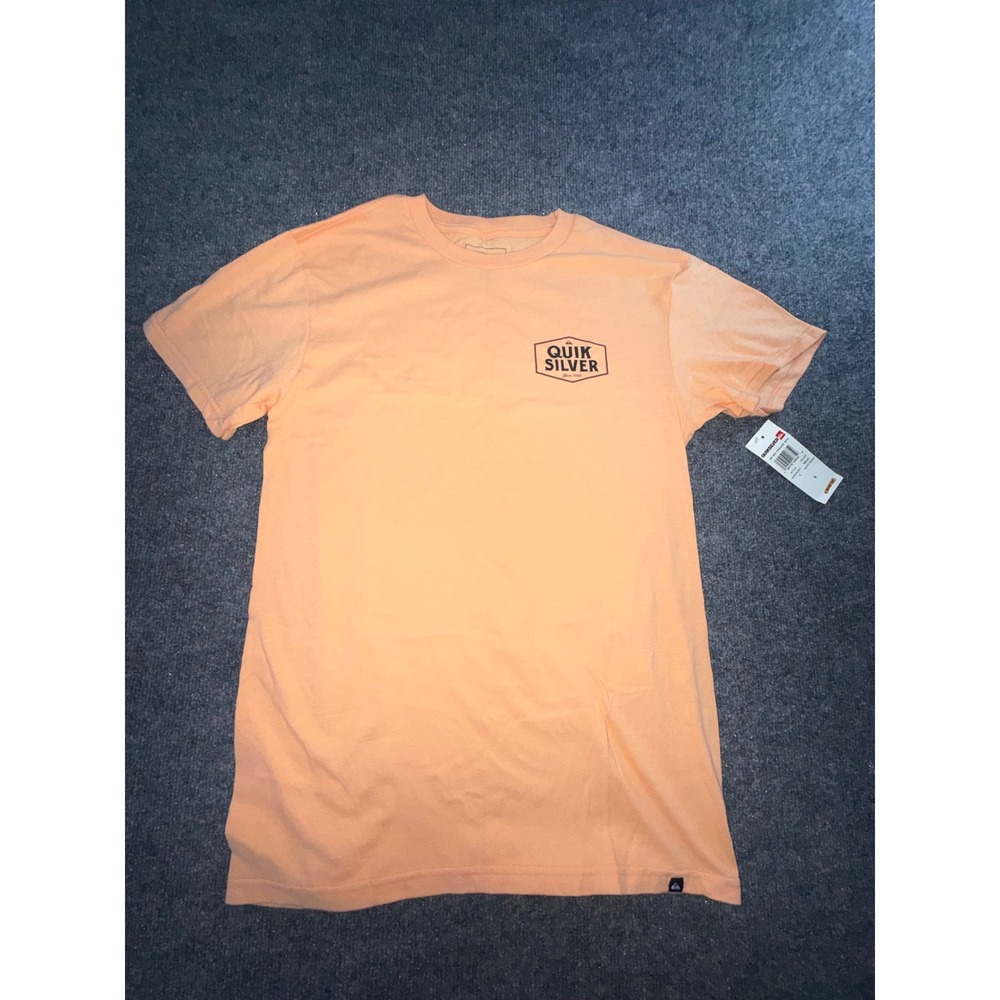 Quiksilver Mens Big Parade MTO Graphic T-Shirt Orange Small AQYZT08599 NEW